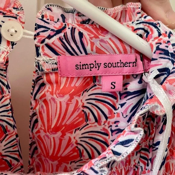 NWT, Simply Southern Seashell Smocked Dress, Size Small - Picture 9 of 12